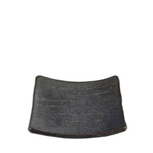 Fyrkantig tallrik svart 16×16 cm