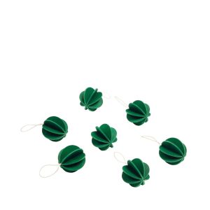 Julhänge Kula, 3,5 cm, mörkgrön, 7-pack