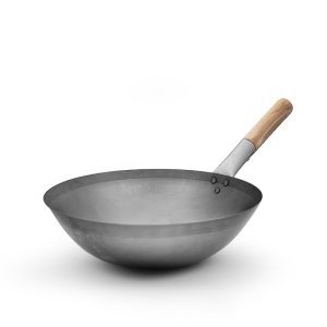Wok Chinese med trähandtag samt i carbon stål, Ø 36 cm, Agnelli