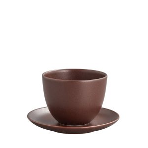 Kopp med fat PEBBLE brun 180 ml